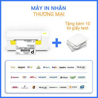 Máy in nhiệt FlashLabel (Khổ A6) kết nối Bluetooth In Đơn Hàng bằng Điện Thoại, sàn TMĐT, Tem, Mã Vạch,