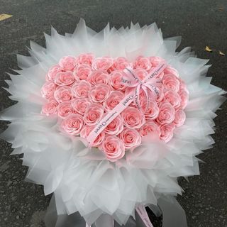 Bó Hoa Hồng Sáp Thơm 7 Lớp Hình Trái Tim Siêu Đáng Yêu