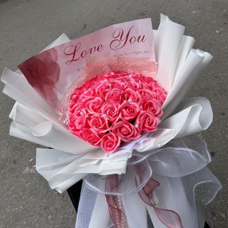 Bó Hoa Màu Hồng Đậm