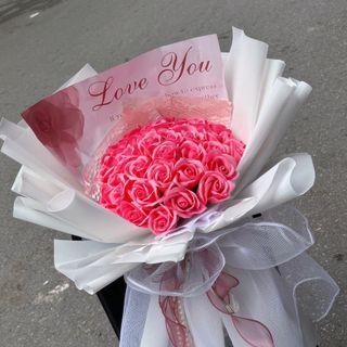 Bó Hoa Màu Hồng Đậm