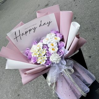Bó Hoa Màu Tím Mix Màu Giá Rẻ