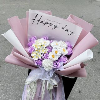 Bó Hoa Màu Tím Mix Màu Giá Rẻ