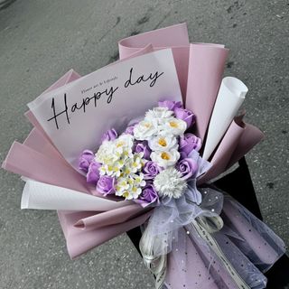 Bó Hoa Màu Tím Mix Màu Giá Rẻ