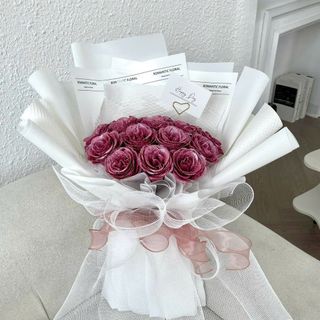 Bó Hoa Nhũ Kim Tuyến 11 Bông Màu Đỏ Và Màu Hồng Cực Đẹp