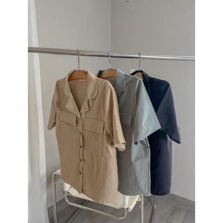 Áo sơ mi cổ vest tay ngắn
