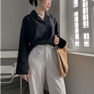 Áo sơ mi công sở cổ vest tay dài