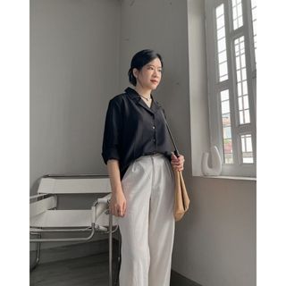 Áo sơ mi công sở cổ vest tay dài
