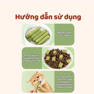Thanh cỏ mèo,  bánh thưởng cho chó mèo, hamster, mài răng, giảm hôi miệng, tiêu lông