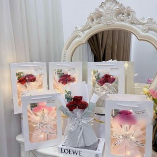 Bó Hoa Hồng Nhũ Kim Tuyến 3 Bông Giá Rẻ Tại Hà Đông