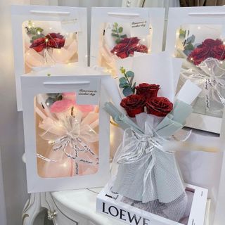Bó Hoa Hồng Nhũ Kim Tuyến 3 Bông Giá Rẻ Tại Hà Đông