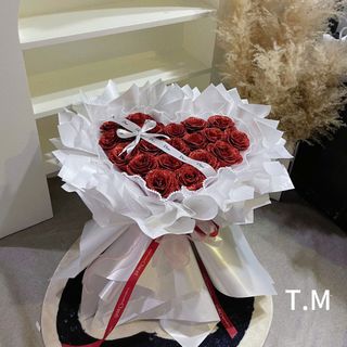 Bó Hoa Hồng Nhũ Kim Tuyến 20 Bông Hình Trái Tim