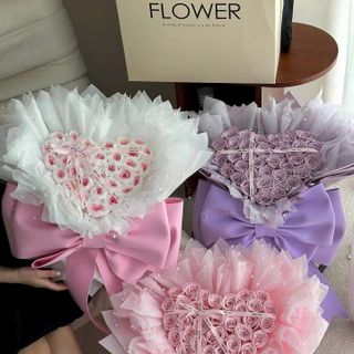 Bó Hoa Hồng Sáp Thơm 35 Bông Hình Trái Tim Dễ Thương
