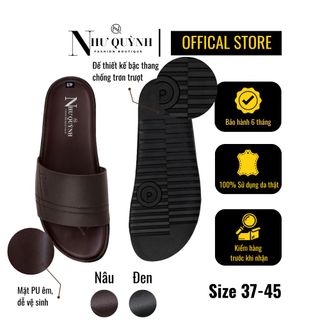 Dép da nam quai ngang thiết kế dập nổi trẻ trung, đế 2 lớp cao su mã 03