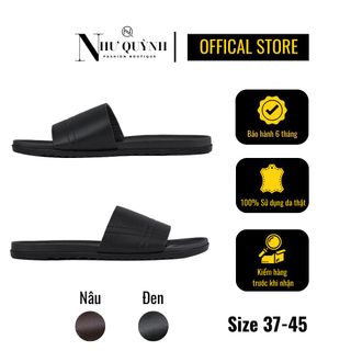 Dép da nam quai ngang thiết kế dập nổi trẻ trung, đế 2 lớp cao su mã 03