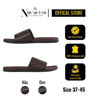 Dép da nam quai ngang thiết kế dập nổi trẻ trung, đế 2 lớp cao su mã 03