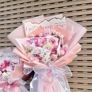 Bó Hoa Hồng Mix Gấu Labubu Siêu Xinh Giá Rẻ