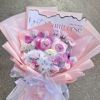 Bó Hoa Hồng Mix Gấu Labubu Siêu Xinh Giá Rẻ