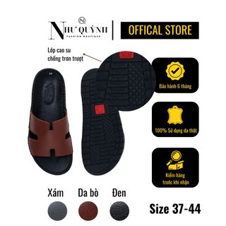 Dép da nam chữ H đế doctor, da bò nhập khẩu, đế cao su chống trơn trượt Q09