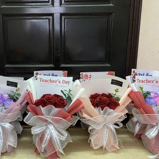 Bó Hoa Hồng Nhũ Kim Tuyến 5 Bông Giá Rẻ