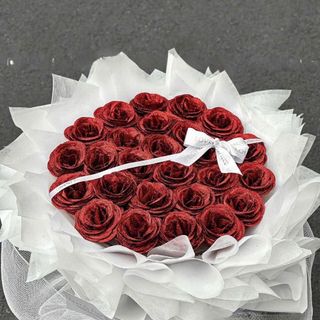 Bó Hoa Hồng Nhũ Kim Tuyến 30 Bông Giá Rẻ Cực Chất