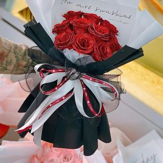 Bó Hoa Hồng Nhũ 10 Bông Đủ Màu