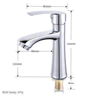 Vòi lavabo lạnh V230 bằng đồng mạ crom sáng bóng không bị hoen gỉ phù hợp lavabo âm bàn