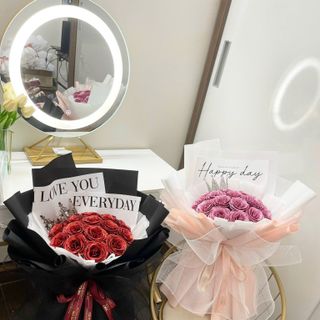 Bó Hoa Hồng Nhũ Kim Tuyến 15 Bông Giá Rẻ Tại Hà Nội