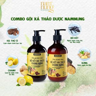Combo dầu gội xả NamNung ngăn ngừa gàu, kích mọc tóc, giúp tóc chắc khỏe, suôn mượt500 ml