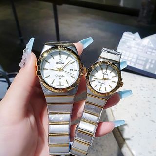ĐỒNG HỒ NAM NỮ TRUNG CẤP ÔMÊGA DÂY THÉP VIỀN BEZEL