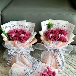 Bó Hoa Hồng Nhũ Kim Tuyến 5 Bông Giá Rẻ - M8