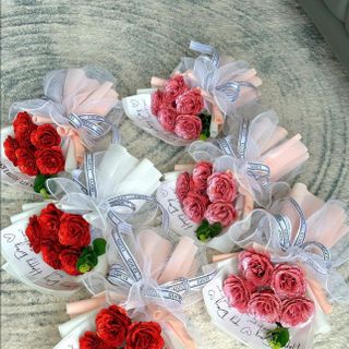 Bó Hoa Hồng Nhũ Kim Tuyến 5 Bông Giá Rẻ - M8