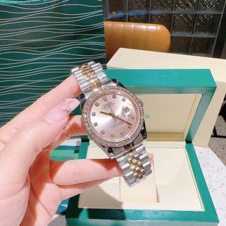 ĐỒNG HỒ NAM NỮ CAO CẤP RÔ LE MÁY CƠ MẶT SAPHIRE VIỀN ĐÁ DÂY DEMI 2
