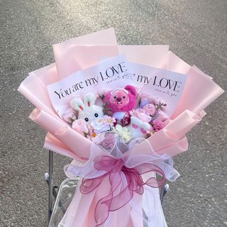 Bó Hoa Hồng Sáp Thơm Mix Labubu Siêu Chất
