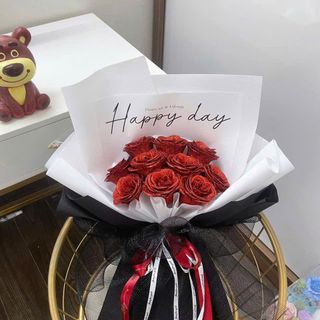 Bó Hoa Hồng Nhũ 10 Bông Giá Rẻ Tại Hà Đông