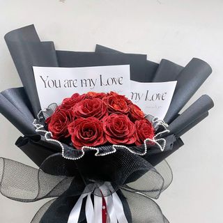 Bó Hoa Hồng Nhũ Kim Tuyến 16 Bông Siêu Sang