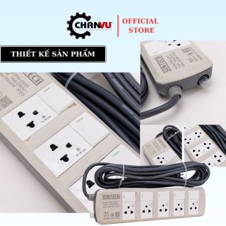 Ổ Cắm Điện cao cấp SUNTECH – 9 Lỗ/5 Lỗ, Công Suất Tới 3500W, 1.5mm², Dài 3m/5m, tiêu chuẩn Thái