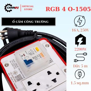 Ổ Cắm Công Nghiệp RBG SUNTECH, 4 ổ cắm, có RCBO chống giật, tiêu chuẩn TIS chính hãng Thái Lan