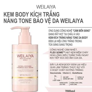 Kem Body Nâng Tone Hoa Hồng Weilaiya 200ml