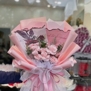 Bó Hoa Hồng Sáp Thơm Mix Giấy Cháy Cực HOT
