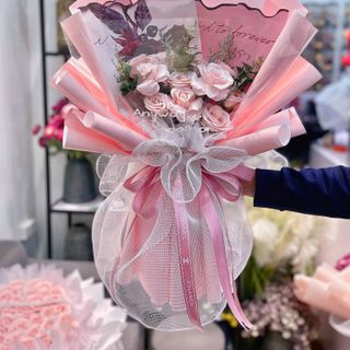 Bó Hoa Hồng Sáp Thơm Mix Giấy Cháy Cực HOT
