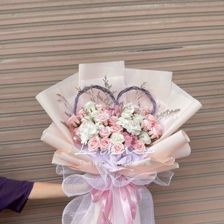 Bó Hoa Hồng Sáp Thơm Mix Màu Siêu Dễ Thương Hình Trái Tim