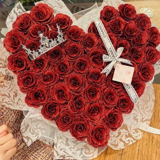 99 Bông Hoa Hồng Nhũ Hình Trái Tim - Quà Tặng Ý Nghĩa Cho Người Yêu