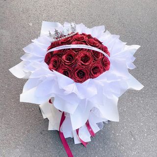 Bó Hoa Hồng Nhũ Kim Tuyến 25 Bông Bó Điệu Đà Nàng Nào Cũng Mê