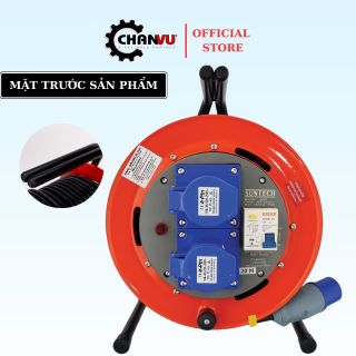 Ổ Cắm Rulo, ổ cắm kéo dài quay tay, Có Aptomat Chống Giật SUNTECH - Dây Dài 15m, Công Suất Đến 2600W