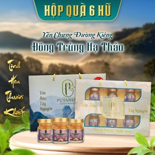 Hộp 6 Hũ Yến Chưng Thượng Hạng Đường Kiêng Đông Trùng 35%
