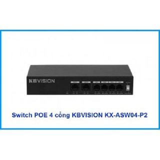 Switch PoE 4 port Kbvision KX-ASW04-P2 (Hỗ trợ 2 cổng mạng uplink)