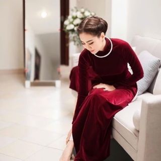 Bán buôn sỉ áo dài cách tân, truyền thống nữ mẫu mới Hot, áo dài nhung trơn