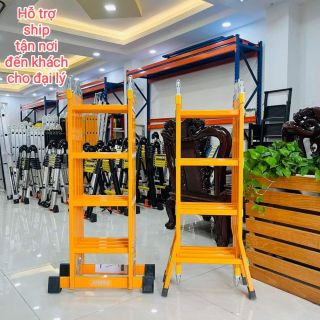 Thang xếp 4 đoạn chữ A 2m35 nhôm dày nhất 1.7mm
