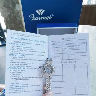 ĐỒNG HỒ NỮ CHÍNH HÃNG FUNMEI MẶT NƠ ĐÍNH FULL PHA LÊ ĐI KÈM TEM KÍCH HOẠT ĐIỆN TỬ BẢO HÀNH CHÍNH HÃNG 3