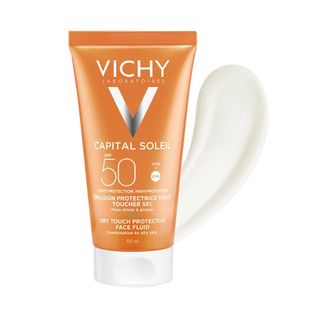 Kem Chống Nắng Vichy Thoáng Nhẹ Không Bóng Dầu SPF 50 50ml  Capital Soleil Dry Touch Protective Face Fluid SPF50 UVB+UVA